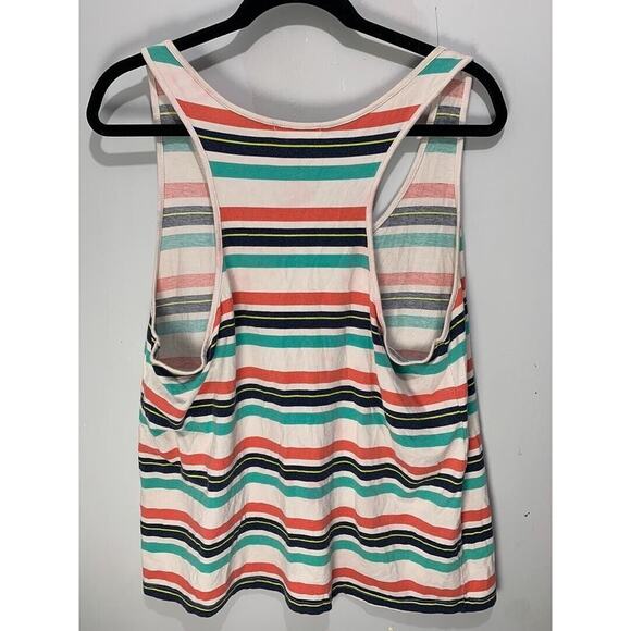 Striped Multicolor Womens Racerback Tank Top By Ambiance Apparel Size 2X - Picture 2 of 3